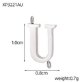 Polished stainless steel letter U pendant with double rings for DIY jewelry making - Letter U Style (XP3221AU)