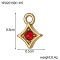 Star-shaped gold plated titanium steel pendant with a ruby red gemstone insert - Red Style (YP02019D1-HS)