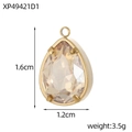 Champagne zirkoon traan hanger van verguld roestvrij staal, afmetingen 1,6 cm bij 1,2 cm - Champagne (XP49421D1)