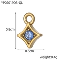 Star-shaped gold plated titanium pendant with blue gemstone, size 0.8cm by 0.5cm - Blue Style (YP02019D3-QL)