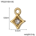 Ciondolo a stella in titanio dorato con zircone trasparente, misure 0,8x0,5cm dettagli - Stile Bianco (YP02019D4-BS)