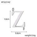 Polished stainless steel letter Z charm for DIY jewelry, 1.0cm by 0.8cm silver connector - Letter Z Style (XP3221AZ)