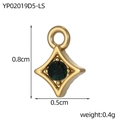 Ciondolo a stella dorato con zircone verde scuro, misura 0,8 cm per gioielli fai-da-te - Stile Verde (YP02019D5-LS)