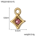Pendente zodiaco placcato oro con cristallo rosa sfaccettato in forma romboidale - Stile Fuchsia (YP02019D10-FS)