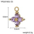 Star-shaped cross pendant with purple faceted zircons and gold-plated alloy finish - Purple Gemstone Style (YP02018D2-ZL) / Purple