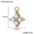 Star-shaped gold charm with cubic zirconia stones, dimensions 0.8cm by 0.6cm - White