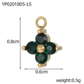 Golden clover star pendant with green zircon stones measuring 0.8cm for DIY jewelry making - Green Style (YP02018D5-LS) / Green