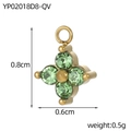 Star-shaped golden pendant with green zircon stones, size 0.8cm x 0.6cm, DIY accessory - Olive Green