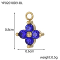 Star-shaped gold charm with four deep blue zircons, 0.8cm size for DIY jewelry - Dark Blue Style (YP02018D9-BL) / Dark Blue