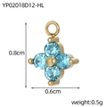 Golden star clover pendant with light blue zircon stones and 0.8cm size measurements - Sky Blue