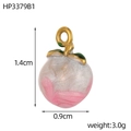 Paramètres détaillés du pendentif mangoustan avec 1,4 cm de hauteur et 0,9 cm de largeur - Pêche Rose et Blanche (HP3379B1)