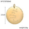 Detail of golden heart charm with I love you to the moon & back engraving and hammered edges - I Love You To The Moon And Back Hammered Pendant (XP15787D0W0)