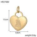 Detail of heart-shaped gold-plated stainless steel pendant with Virgin Mary engraving - Virgin Mary Glossy Heart Pendant (HP2748D)