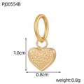 Detailed size view of gold heart pendant with textured surface 1.0cm by 0.8cm dimensions - Beaded Texture Golden Heart (PJ00554B)