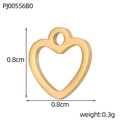 Macro shot of 0.8cm golden heart-shaped stainless steel charm with hollow design - Small Polished Hollow Heart (PJ00556B0)