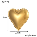 Detailed view of 2.4cm gold heart pendant with weight specifications and dimensions - Large Glossy Heart Pendant (HP2767B)