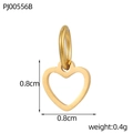 Detailed macro view of a 0.8cm golden stainless steel heart-shaped charm pendant - Hollow Golden Heart (PJ00556B)
