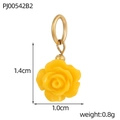 Detail view of yellow rose pendant with 1.4cm height and 1.0cm width dimensions - Yellow Rose (PJ00542B2)