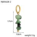 Macro shot of 1.7cm handmade natural gemstone pendant with gold ring connector - Light Green Spotted Natural Stone (PJ00562B-2)