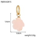 Detailed macro view of 1.4cm pink resin rose pendant with golden ring attachment - Translucent Pink Rose (PJ00542B15)