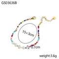 Detalle de dimensiones y peso de la pulsera de cuentas de colores y perlas barrocas - Perla Irregular Hecha a Mano Multicolor (GS03636B)