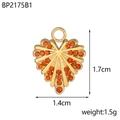 Detalle de colgante de corazón con circonita naranja y medidas 1,7 cm por 1,4 cm - Estilo Corazón Naranja (BP2175B1)