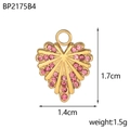Colgante de corazón con circón rosa medidas 1,7cm por 1,4cm con baño de oro y ligero - Estilo Corazón Rosa (BP2175B4)