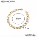 Dettaglio di un bracciale a catena Figaro dorata da 17 cm con chiusura a moschettone - Bracciale a Catena Dorato (YS25498D0W0) / 17cm