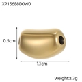 Polished gold bean charm for DIY jewelry with size and weight detail dimensions - Polished Bean Shape Charm (XP15688D0W0)