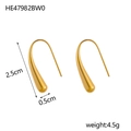 Detailansicht der 18K vergoldeten Tropfenohrringe mit Maßen 2,5 cm mal 0,5 cm - Gold Kurzer Wassertropfen-Stil (HE47982BW0)
