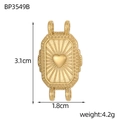 Connettore pendente cuore ottagonale dorato per gioielli DIY 3,1 cm x 1,8 cm - Ciondolo a cuore ottagonale dorato (BP3549B)