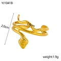Schlangenring in Goldoptik mit Schuppenstruktur und minimalistischem Wickeldesign - Gold Zweilagig Wickel Schlange Offener Ring (YJ1041B)