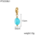 Cierre de langosta dorado con colgante de piedra turquesa de 6mm para joyería DIY - Estilo Turquesa (PT3235BL1)