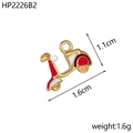 Gouden roestvrijstalen fiets hanger met rood en wit emaille, lengte van 1,6 cm - Rood Witte Scooter Hanger (HP2226B2)