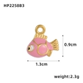 Detalle del colgante de pez esmaltado rosa con medidas 1,3 cm x 0,9 cm para joyería DIY - Estilo Pez Rosa (HP2258B3)