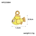 Pendentif mignon en forme de poisson jaune en acier inoxydable pour bijoux DIY - Style Petit Poisson Jaune (HP2258B4)