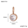 Detail showing 0.8cm clear cubic zirconia pendant with 1.5g weight and rose gold finish - Rose Gold-April White