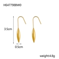 Details der 18K vergoldeten Tropfenohrringe mit Maßen von 3.5cm Höhe und 4.8g Eigengewicht - Gold Oliven-Anhänger-Stil (HE47798BW0)