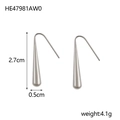 Detaillierte Größentabelle für Tropfenohrringe mit 2,7 cm Länge in Silberoptik - Silber Schlanker Wassertropfen-Stil (HE47981AW0)