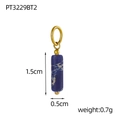 Pendentif en pierre naturelle bleue, longueur 1,5 cm avec anneau doré - Pt3229bt2-18k+ Lapis-lazuli Impérial