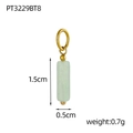 Détail d'un pendentif en pierre vert clair de 1,5 cm x 0,5 cm avec un anneau doré - Pt3229bt8-18k+ Vert Pomme