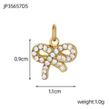 Detailed size chart of a gold bow pendant with white crystals measuring 0.9cm by 1.1cm - White Bowknot (JP35657D5)