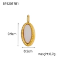Macro shot of oval shell pendant with gold frame measuring zero point nine centimeters - Oval Shell Lobster Clasp Charm (BP32017B1)