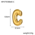 Polished 18K gold-plated C-shaped ear cuff with dimensions 0.8cm by 0.5cm and 0.9g weight - 18K Bubble Letter-C