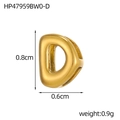 Detail view of 18K gold plated letter D hollow pendant with 0.8cm height dimensions - 18K Bubble Letter-D
