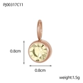 Rose gold birthstone charm with 0.8cm yellow crystal pendant for DIY jewelry making - Rose Gold-November Yellow