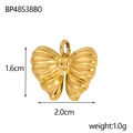 Détail du pendentif papillon doré poli avec dimensions 1,6x2,0cm et poids de 1,0g - Papillon Doré Ondulé (BP48538B0)