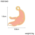 Pendentif lune en émail rose doré montrant les dimensions 1,0 cm x 0,8 cm et poids 0,4 g - Style Abstrait Rose (PJ00184D)