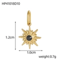 Dettaglio del ciondolo a stella polare in oro da 1,2 cm con zircone nero e micro pavé - Stella - Nero (HP41018D10)