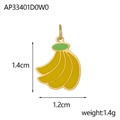 Vista dettagliata del ciondolo banana in smalto con dimensioni 1,4cm x 1,2cm e peso 1,4g - Stile Banana (AP33401D0W0)